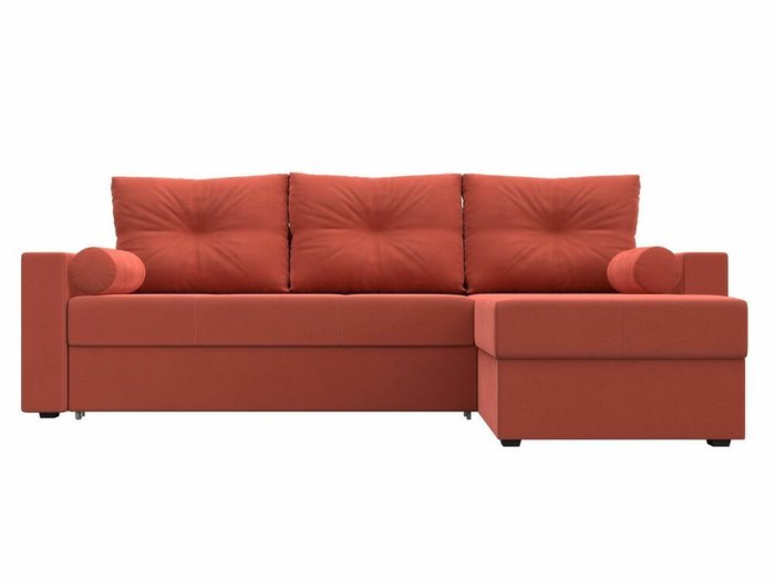 Угловой диван-кровать Верона кораллового цвета правый угол - купить Угловые диваны по цене 44999.0