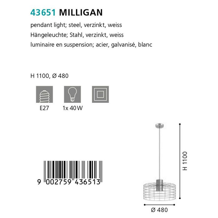 Подвесной светильник Milligan серого цвета - лучшие Подвесные светильники в INMYROOM