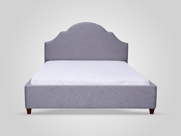 Кровать с обивкой из ткани серого цвета 180X200