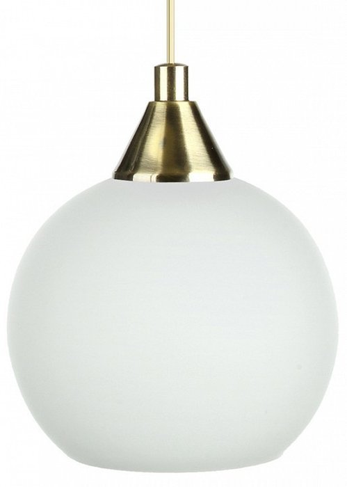 Подвесной светильник из латуни с плафоном белого цвета