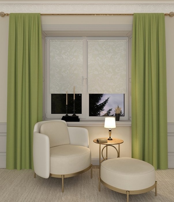 мини ролета Севилия 47х175 фисташка - лучшие Шторы в INMYROOM