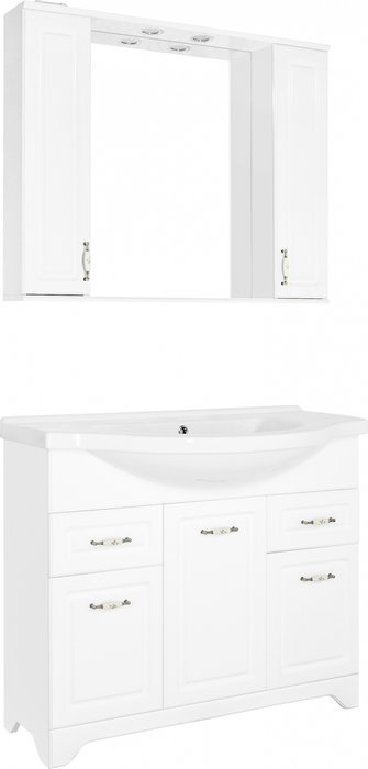 Зеркало-шкаф Олеандр-2 белого цвета - купить Шкаф-зеркало по цене 15941.0