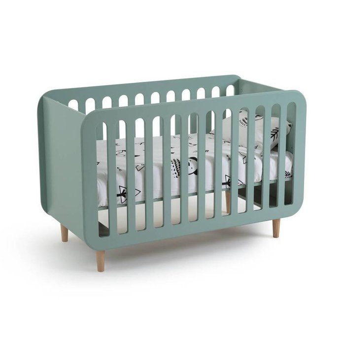 Кровать детская с регулируемой основой под матрас Jimi 60x120 зеленого цвета - купить Колыбели по цене 33460.0