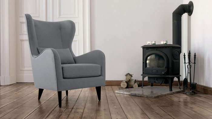 Кресло Манчестер серого цвета - купить Интерьерные кресла по цене 26400.0