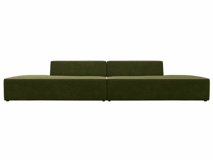 Прямой модульный диван Монс Лофт зеленого цвета с бежевым кантом - купить Прямые диваны по цене 54999.0