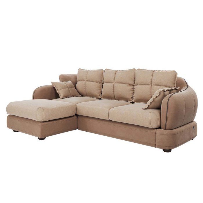 Угловой диван-кровать Неаполь бежевого цвета