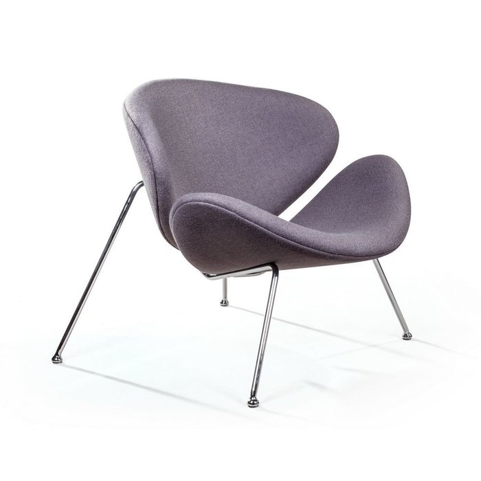Лаунж кресло Slice серого цвета - лучшие Интерьерные кресла в INMYROOM