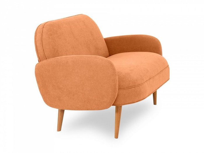Диван Bordo оранжевого цвета с коричневыми ножками - лучшие Прямые диваны в INMYROOM