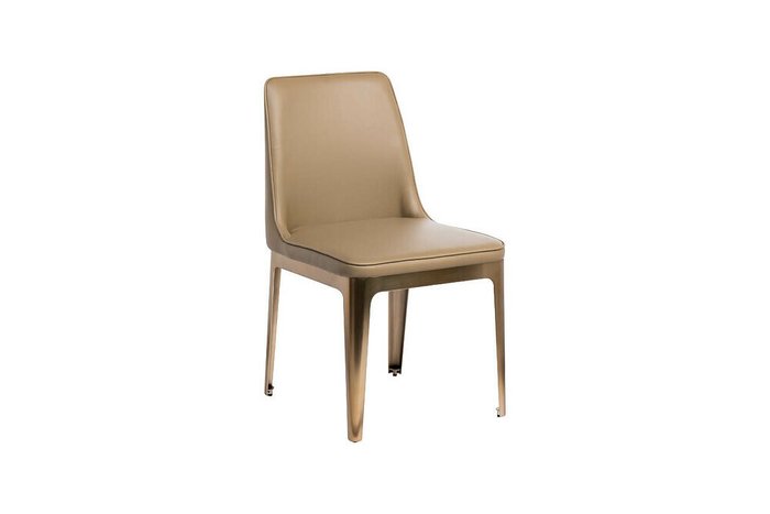 Стул бежевого цвета с металлическим основанием  - купить Обеденные стулья по цене 43690.0