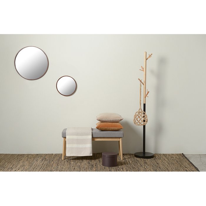 Настенное зеркало Fornaro диаметр 58 в раме коричневого цвета - купить Настенные зеркала по цене 10120.0