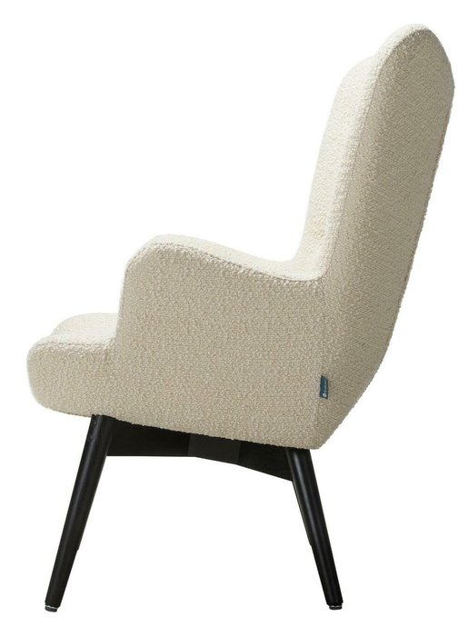 Кресло Хайбэк светло-бежевого цвета с ножками венге - лучшие Интерьерные кресла в INMYROOM