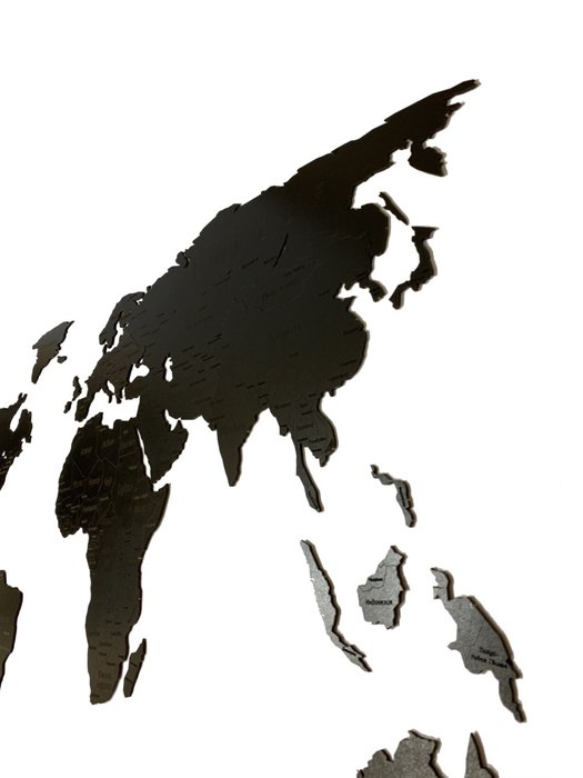 Деревянная карта мира Countries Rus с гравировкой черного цвета - купить Декор стен по цене 2690.0