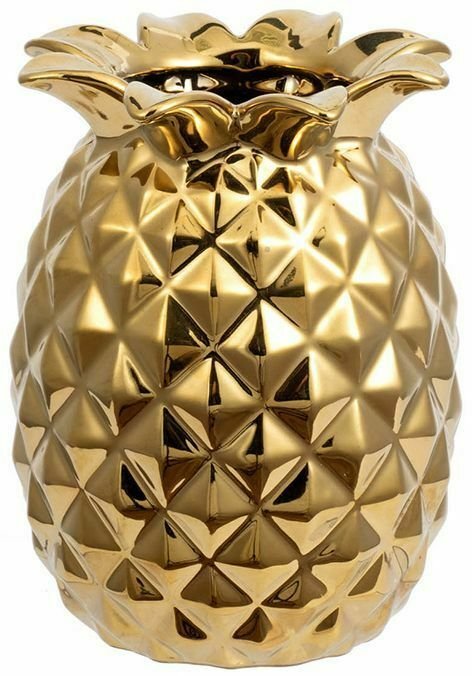 Керамическая ваза Ананас золотого цвета