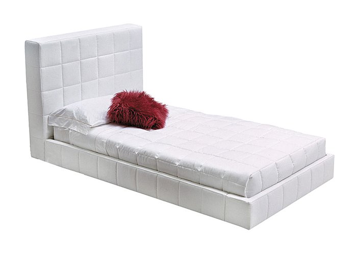 Кровать Squaring Alto из Белой Экокожи 180х200 см