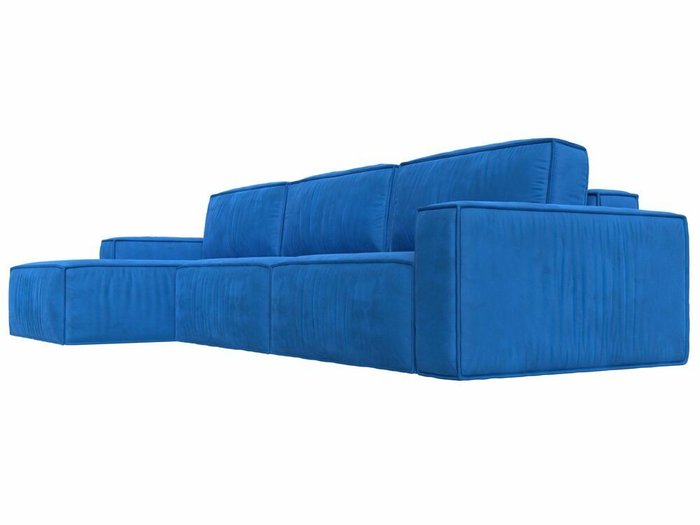 Угловой диван-кровать Прага Классик лонг синего цвета левый угол - лучшие Угловые диваны в INMYROOM