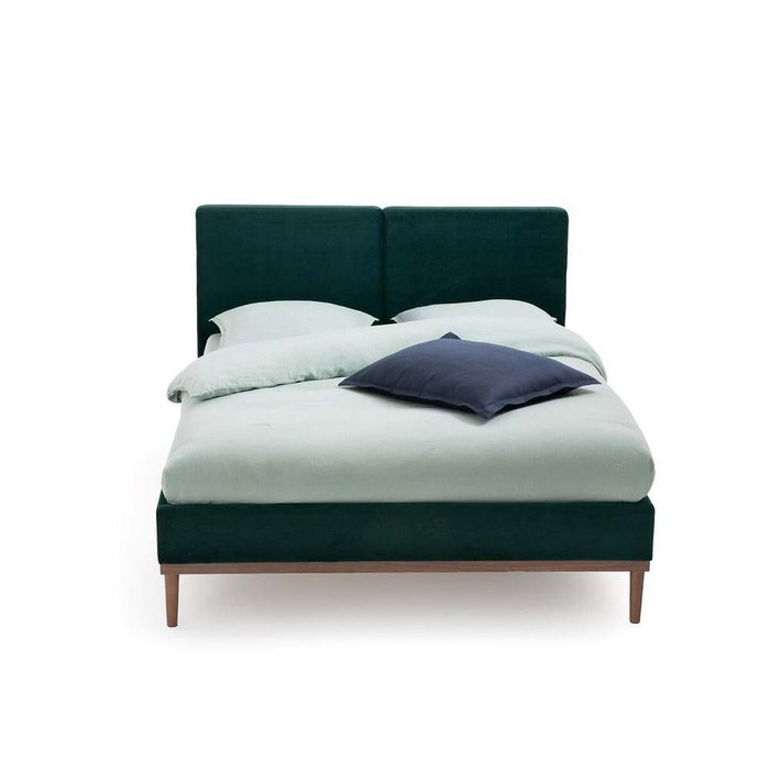 Кровать с кроватным основанием Cooly 160x200 темно-зеленого цвета - купить Кровати для спальни по цене 42185.0