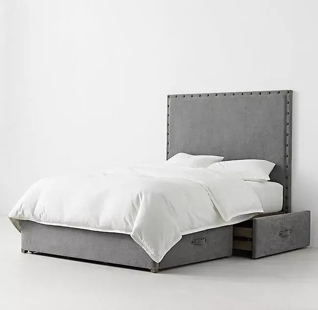 Кровать Axel Tall Storage 200х200 серого цвета - лучшие Кровати для спальни в INMYROOM