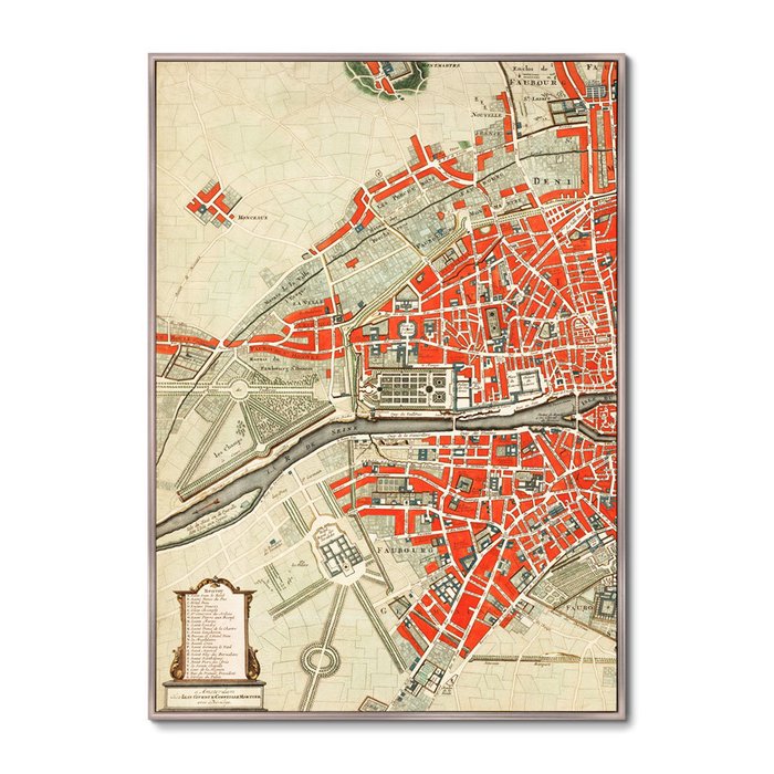 Набор из двух репродукций картин Карта Парижа, 1774г.  - купить Картины по цене 43998.0