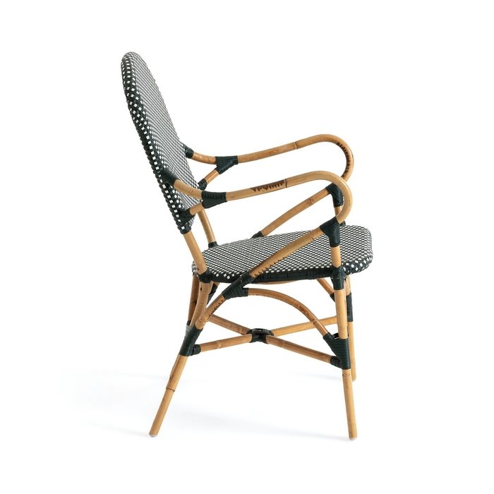 Кресло из стеблей ротанга Bistro зеленого цвета - лучшие Садовые стулья в INMYROOM