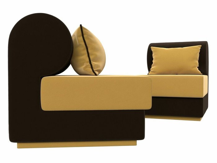 Набор из двух кресел Кипр желто-коричневого цвета - лучшие Комплекты мягкой мебели в INMYROOM
