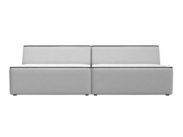 Прямой модульный диван Монс белого цвета с черным кантом (экокожа) - купить Прямые диваны по цене 43999.0