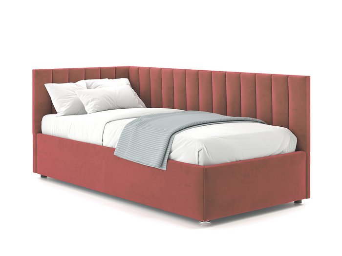 Кровать Negga Mellisa 120х200 розово-красного цвета с подъемным механизмом левая