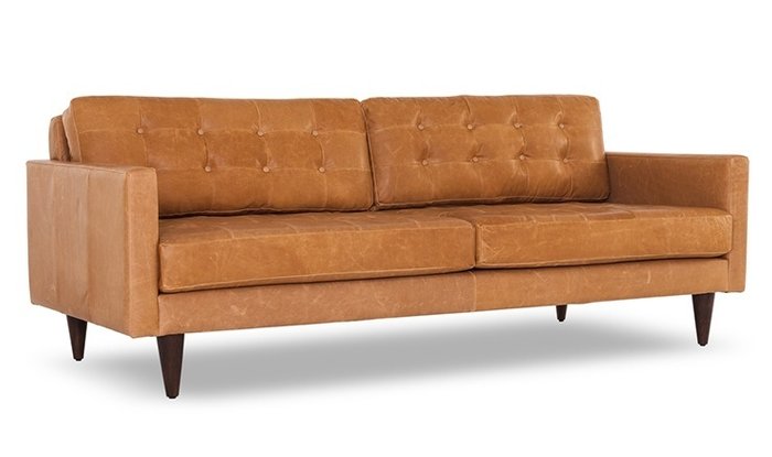 Прямой диван из премиальной кожи - купить Прямые диваны по цене 97500.0