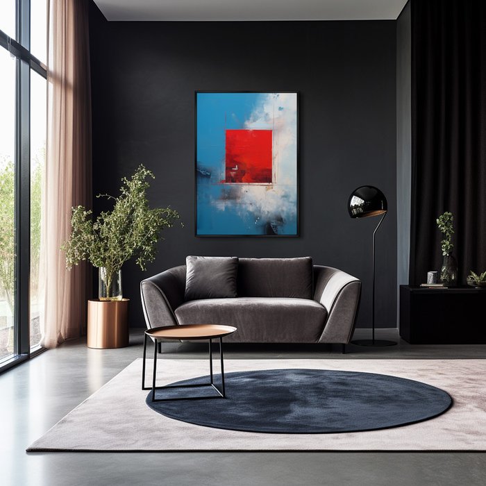 Репродукция картины Rosso quadrato, 2024г. - лучшие Картины в INMYROOM