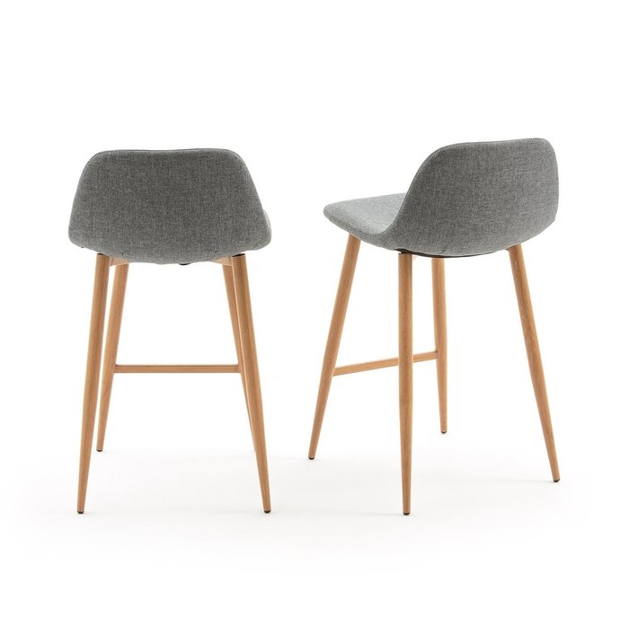 Комплект из двух полубарных стульев Nordie серого цвета - купить Барные стулья по цене 17015.0