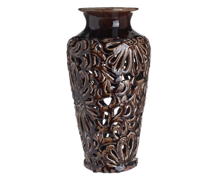 Керамическая ваза коричневого цвета
