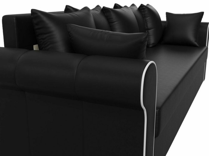 Прямой диван-кровать Рейн черного цвета (экокожа) - лучшие Прямые диваны в INMYROOM