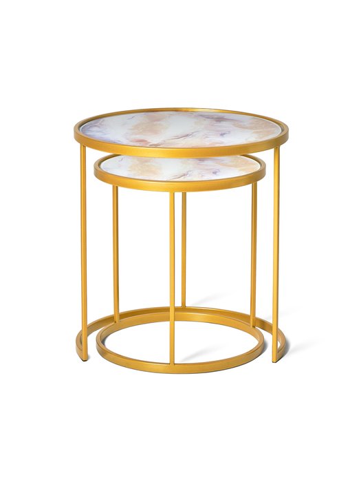 Набор из двух кофейных столиков KraiZ золотого цвета - купить Кофейные столики по цене 11900.0