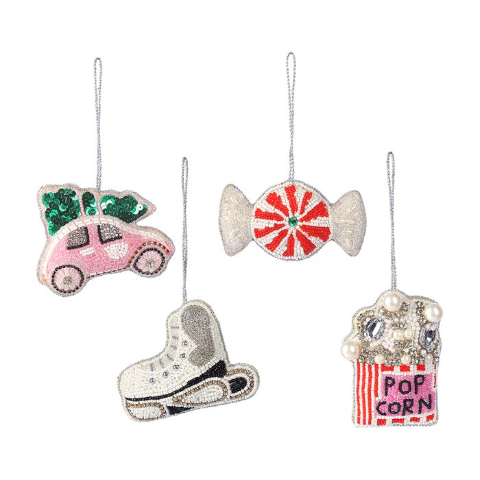 Набор из четырех украшений серебристого цвета