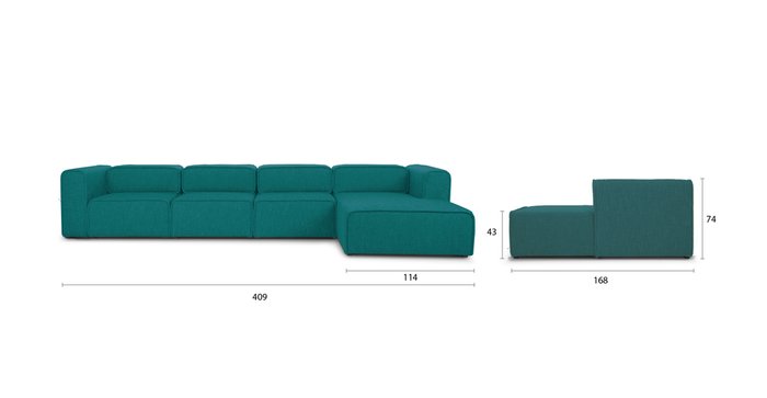 Модульный диван Метрополис XXL Blue - купить Угловые диваны по цене 256621.0