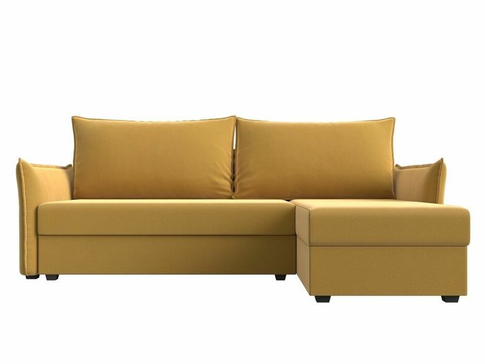 Угловой диван-кровать Лига 004 желтого цвета угол правый  - купить Угловые диваны по цене 33999.0