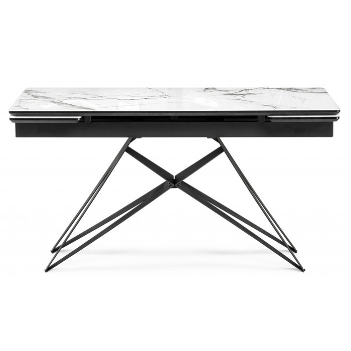 Раздвижной обеденный стол Блэкберн бело-черного цвета - купить Обеденные столы по цене 53260.0
