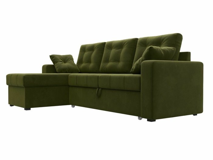 Угловой диван-кровать Камелот зеленого цвета левый угол - лучшие Угловые диваны в INMYROOM