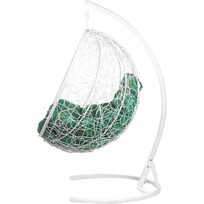 Двойное подвесное кресло Gemini с зеленой подушкой - лучшие Садовые кресла в INMYROOM