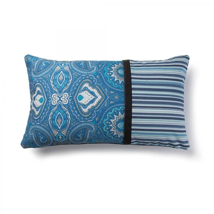Чехол на подушку Bleu синего цвета с принтом 30x50