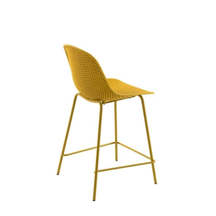Полубарный стул Yellow Quinby stool height желтого цвета - лучшие Барные стулья в INMYROOM