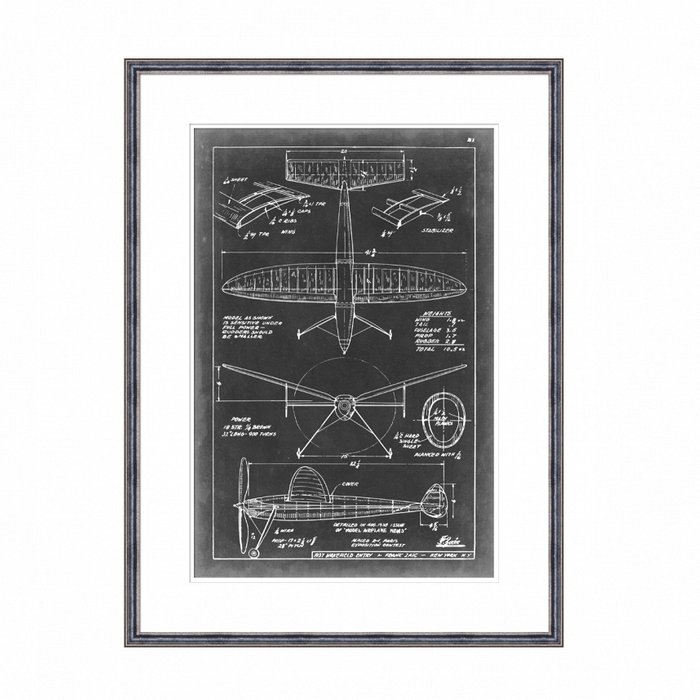 Постер Aeronautic Blueprint 1 в раме 