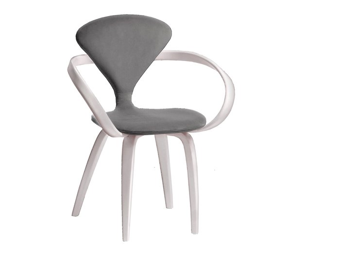 Обеденный стул Apriori N с обивкой из велюра серого цвета