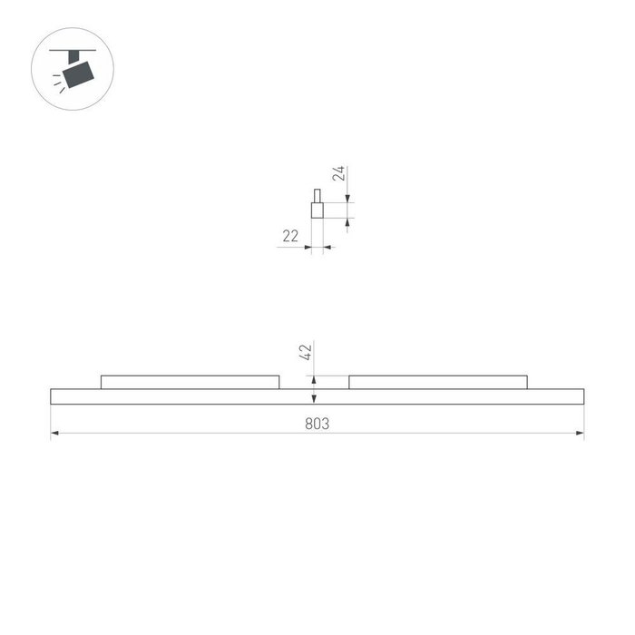 Трековый магнитный светильник Arlight MAG-ORIENT-FLAT-L800-27W Day4000 (BK, 100 deg, 48V) (IP20 Металл) 058250 - купить Трековые светильники по цене 7930