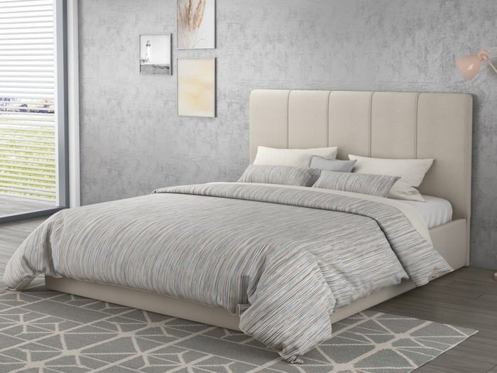 Кровать с подъемным механизмом Джессика 140х200 кремового цвета - лучшие Кровати для спальни в INMYROOM