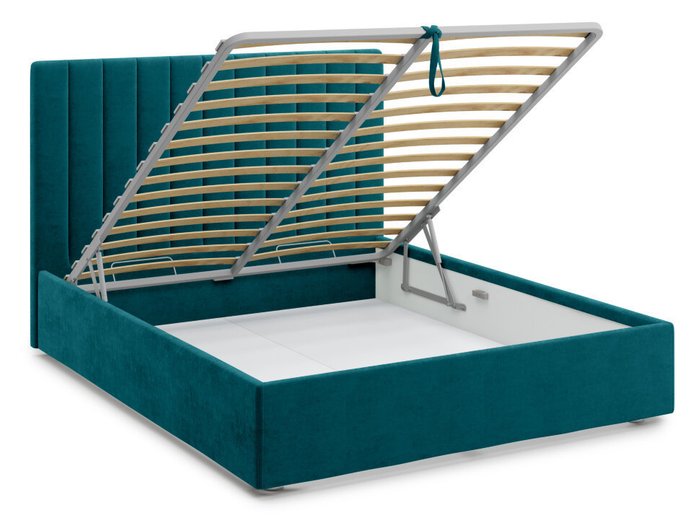 Кровать Premium Mellisa 180х200 сине-зеленого цвета с подъемным механизмом - лучшие Кровати для спальни в INMYROOM