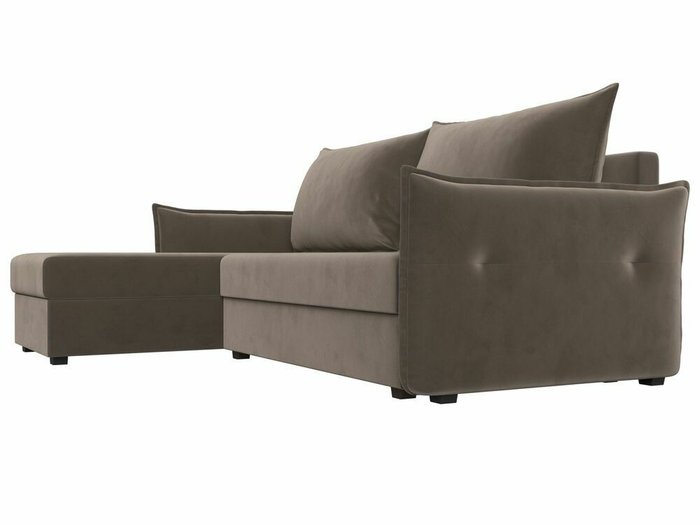 Угловой диван-кровать Лига 004 коричневого цвета угол левый - лучшие Угловые диваны в INMYROOM