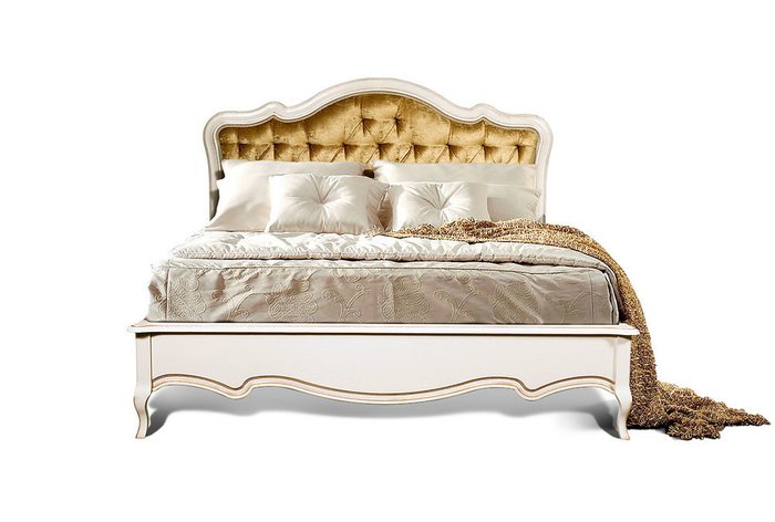 Кровать Трио 160х200 золотисто-белого цвета