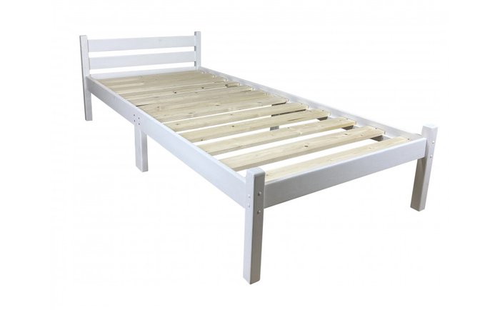 Кровать односпальная Классика Компакт сосновая 60х200 белого цвета