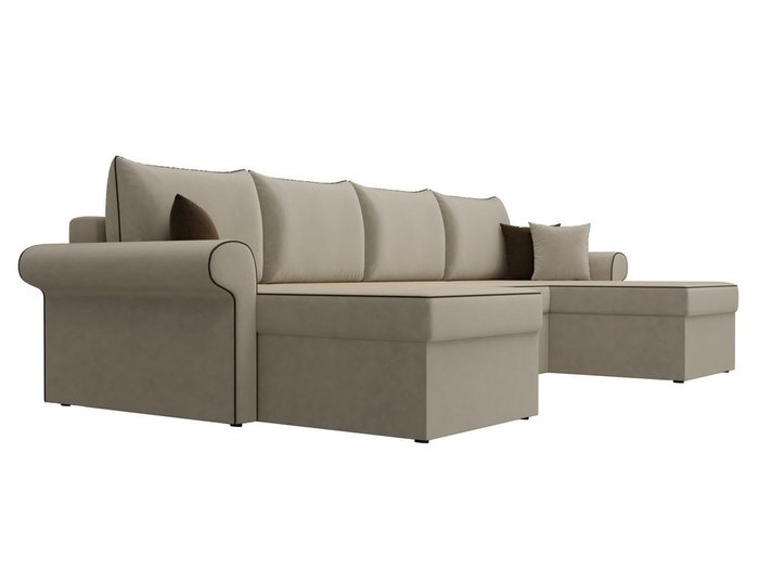 Угловой диван-кровать Милфорд бежевого цвета - лучшие Угловые диваны в INMYROOM