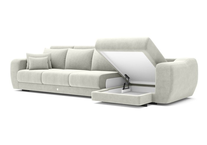 Угловой диван-кровать светло-серого цвета - купить Угловые диваны по цене 325000.0
